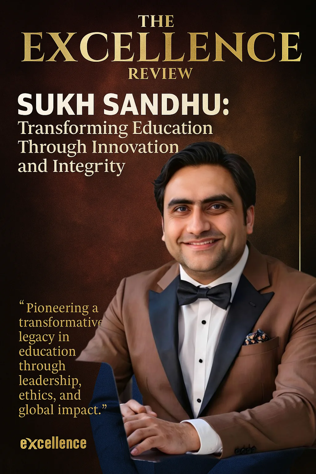 Sukh Sandhu Sukh Sandhu on the cover of The Excellence Review, highlighting education leadership.