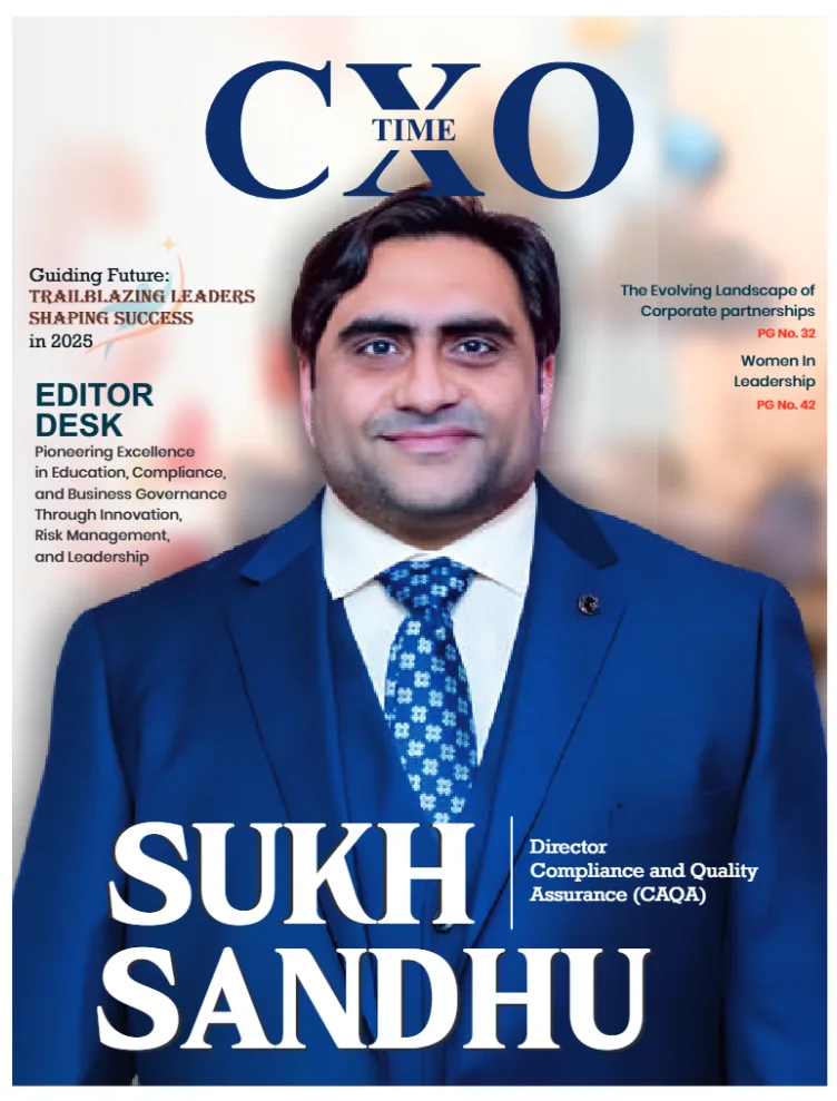 Sukh Sandhu Sukh Sandhu on the cover of CVO Time magazine, highlighting their role as a compliance and quality assurance leader.