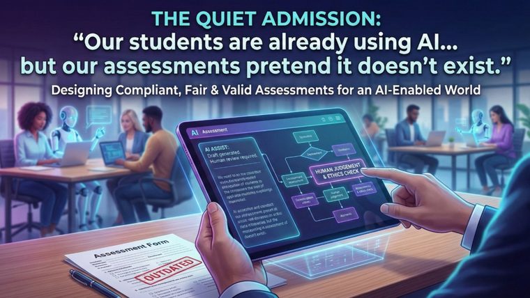 AI in Education | Sukh Sandhu An illustration shows educators discussing how artificial intelligence impacts student assessment and learning in education.